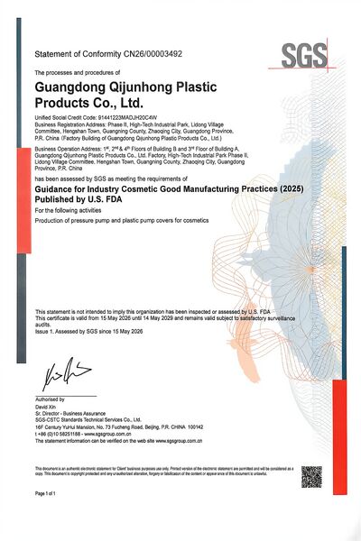 CHINA FOSHAN QIJUNHONG PLASTIC PRODUCTS MANUFACTORY CO.,LTD Perfil da companhia