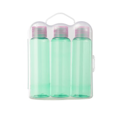 Botelha de conjunto de viagem de qualquer cor para cuidados com a pele de tamanho de viagem de 50 ml de garrafa de plástico para xampu e gel de chuveiro